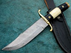 Damascus Hunting Knife , 12" Superior Hand Made Outdoor Hunting Knife