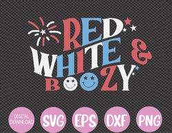 Red White and Boozy Retro Fourth of July 4th of July I-ndependence-Day Patriotic America Svg, Eps, Png, Dxf, Digital Dow