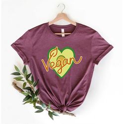 Peace Love Vegan Shirt, Veggie Heart, vegan vibes shirt, Gift for Vegetarian , powered by plants, Gift for Vegan Friends