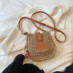 Summer straw woven small bag women's new foreign style all-match diagonal bag fashion woven single shoulder small satche