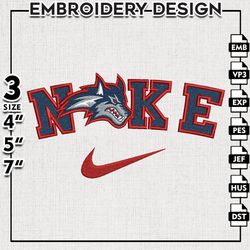Nike Stony Brook Seawolves Embroidery Designs, NCAA Embroidery Files, Stony Brook Seawolves, Machine Embroidery Files