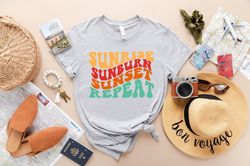 Sunrise Sunburn Sunset Repeat Shirt - Summer Shirt