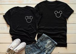 Pocket Mickey Minnie Head Shirt, Mickey Minnie Head Shirt, Mickey Minnie Ear Shi