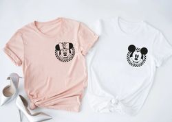 Retro Disney Pocket Size Shirts, Mickey Checkered Shirt, Family Shirts, Minnie M