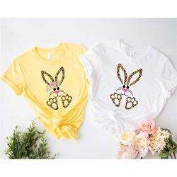Easter Bunny shirt, Leopard Bunny Happy Easter Shirt, Easter Bunny rabbit Shirt, boys girls toddler Nice Easter shirts g