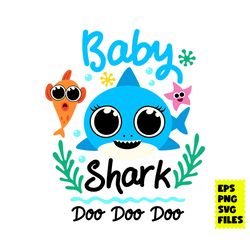 Baby Shark Blue Svg, Baby Shark Svg, Shark Svg, Cartoon Svg, Eps Png Digital File
