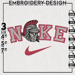 Nike Troy Trojans Embroidery Designs, NCAA Embroidery Files, Troy Trojans Machine Embroidery Files