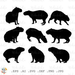 Capybara Svg, Capybara Silhouette, Capybara Cricut, Capybara Clipart Png, Capybara Stencil Dxf, Templates Svg