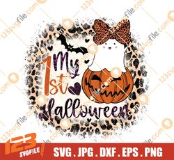 My First Halloween Girl Png Sublimation Design Digital Download, Baby Halloween Png, Cute Halloween Ghost Png,