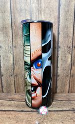 Scream Horror Skinny tumbler, Scary Movie Horror 30oz Curved Tumbler, Halloween Michael Myers Pennywise 30oz New Tumbler