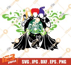 Witches Halloween SVG full wrap Halloween Magic Halloween theme Happy Halloween for Cold Cup 24 Oz | SVG, PNG, Dxf Files