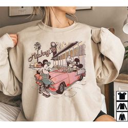 Vintage Mickey Cafe 50s T-shirt, Family Walt DisneyWorld Shirt, Retro Disney Trip Shirt, Disneyland Sweatshirt, Mickey A