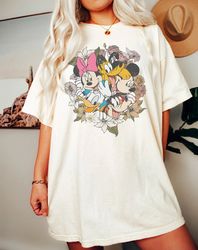 Disney shirt, Floral Mickey And Friends Shirt, Vintage Mickey and Friends, Disne
