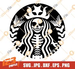 Starbucks Skeleton Svg, Starbucks Logo Svg, Skeleton Svg, Halloween Svg, Starbucks Svg File, Svg Files for Cricut,