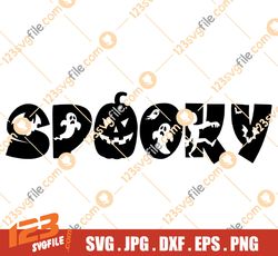 Spooky SVG, Halloween Svg, DIGITAL DOWNLOAD, Halloween Shirt Svg Files For Cricut, Kids Halloween Svg, Halloween Cut