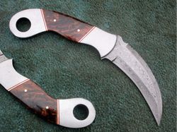 Hand Made Karambit Knife , Superior Custom Made Damascus Blade Hunting Karambit