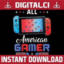 4th Of July All American Gamer Flag Merica Png, 4th of July png, American flag png, USA gamer png,sublimate designs down
