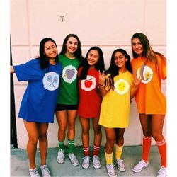 Care Bears Adult Unisex Group Friends Costume Shirts, Funny Halloween Matching Clothing, Family Party, Work Office, Teac