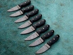 Lot of 8 Damascus Steak Knife , Hand Made Damascus Steel Kitchen Steak Knife Set