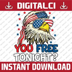 Patriotic American Bald Eagle 4th Of July You Free Tonight Png, American Bald Eagle Mullet Png, America Eagle Png, Eagle