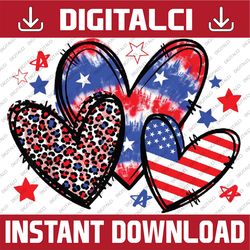 Leopard Heart Red White Blue USA Flag 4th Of July Png, Patriotic Flag Png, Fourth of July Png, Digital Download