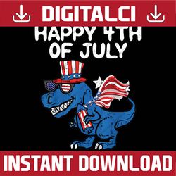 Happy 4th Of July T Rex Dino Dinosaur Baby Png, Patriotic Dinosaur Png, USA T-Rex, Dino American Flag Png, Digital Downl