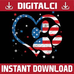 American Flag Patriotic Dog & Cat Paw Png, America Paw Png, Independence Day Png, Digital Download