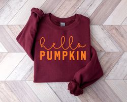 Hello Pumpkin Crewneck Sweatshirt, Halloween Crewneck Sweatshirt, Halloween Sweatshir