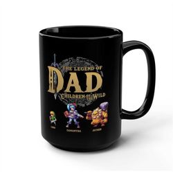 Personalized The Legend Of Dad Mug, Custom Kids Name Mug, Father's Day Gift Mug, Zelda Dad Gift Mug, Zelda Mug, Father's