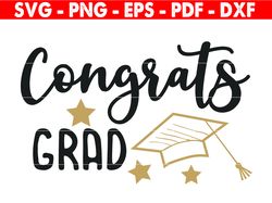 Congrats Grad Svg, Graduation Cake Topper Svg, Graduation Cap Svg, Graduation Party Svg, Graduation Cut File