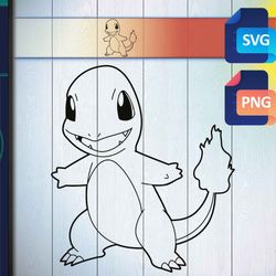 Charmander Silhouette SVG Free | coloring page