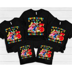 Super Mario Birthday Shirt Super Mario Birthday Party Super Mario Shirt Super Mario Family Shirt