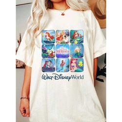 Vintage Walt Disney World The Little Mermaid Princess Ariel Shirt, Disney Princess Shirt, Disney Family Vacation 2023, C