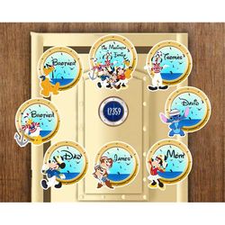Personalized Mickey and Friends Cruise Magnets,  Disney Cruise Magnets For Cruise Ship Stateroom Doors, Disney Family Cr