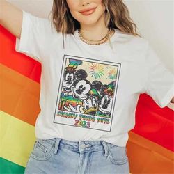 Retro Disney LGBT Pride Nite 2023 T-shirt, Mickey and Friends Pride Group Shirt, Disney Lesbian shirts, Disneyland WDW T