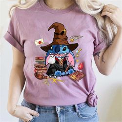 Stitch HP shirt, Cute Stitch witch shirt, Disney trip shirt, Wizard Shirt, Book reading magic shirt, bookish shirt, univ