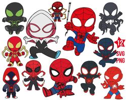 spiderman superhero babies svg, marvel edgame svg, superhero png