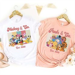 Vintage Disney Mickey and Co Est 1928 Shirt, Mickey and Friends Group Matching, Retro Pooh & Co Est 1926 Shirt, Pooh Bea