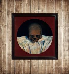 Skull. Memento Mori Home Decor. Human Skull Artwork. Dark Madern Painting. 822.