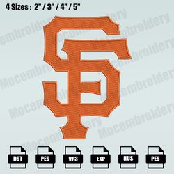 San Francisco Giants Embroidery Designs,MLB Logo Embroidery Files,Machine Embroidery Design File, Instant Download