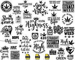 420 Weed svg Bundle, Cannabis Leaf svg, Marijuana svg, Smoking svg, Weed svg, Smoking Quotes svg, Cannabis Silhouette