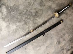 Handmade Full Tang Carbon Steel Japanese Samurai Sword Katata, Nordic Sword, Viking Swords, Norse Swords, Battle Ready S