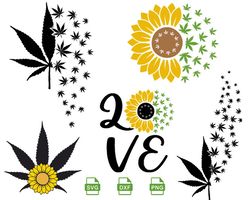 Sunflower Cannabis svg, 420 Weed svg Bundle, Cannabis svg, Marijuana svg, Smoking svg, Weed svg, Smoking Quotes svg