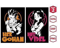 DragonBall Silhouette svg, Gohan and Videl svg, png