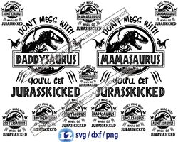 Jurasskicked Family Bundle svg, Papasaurus svg, Mamasaurus svg, Daddysaurus svg, Jurasskicked svg, Jurassic Park svg
