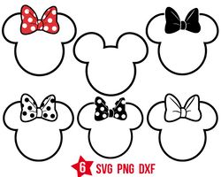 mickey mouse outline head svg, disney mouse svg, minnie svg, png files