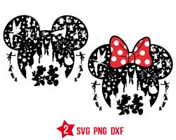 mickey mouse silhouette svg, disney mouse svg, minnie svg, png files