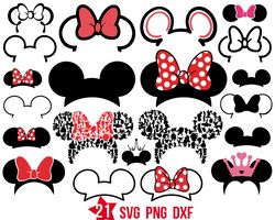 mickey mouse ears svg, disney mouse svg, minnie svg, png files