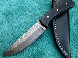 Damascus Skinner , Superior Custom Hand Made Fixed Blade Outdoor Hunting Knife