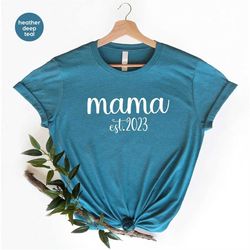 first mothers day shirt, custom mama est t-shirt, personalized gifts for mom, new mom gift, customized mom tshirt, pregn